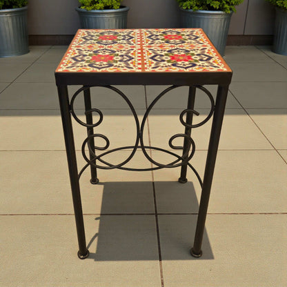 Custom Talavera Tile Accent Table | Handmade Mexican End Table