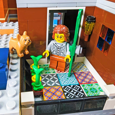 Red & White Spanish Tile for Floor & Wall - Custom Printed - Made using a LEGO® Part