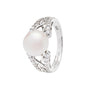 Sterling Silver CZ Emerald Trinity Ring - Size 7