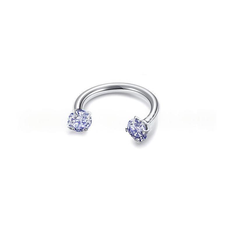 Piercing Jewelry Round Double-Zircon Nose Ring