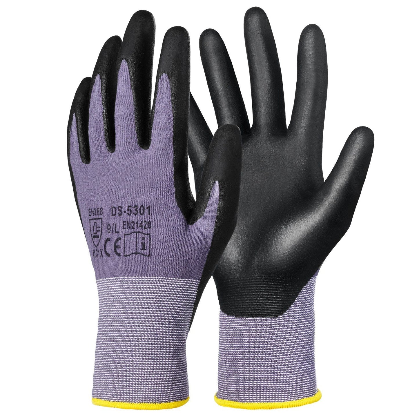 Work Gloves 12-Pair Touch Screen Nitrile-Coated Garden Construction Gloves