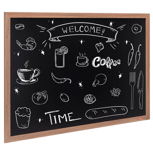 Magnetic Chalk Board, Hanging Message Signs with Chalks & Eraser, Vintage Wooden Chalkboard Sign, Rustic Brown Framed Calendar and Bulletin Combo Boards, 35"x46", Kitchen, Home Decor, Wedding