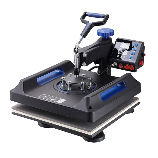 Heat Press 15x15, Upgraded Heat Press Machine 5 in 1, Anti-Scald, Fast-Heating, Swing Away Digital Control Multifunction Heat Press for Sublimation Combo for T-Shirt Hat Cap Mug Plate
