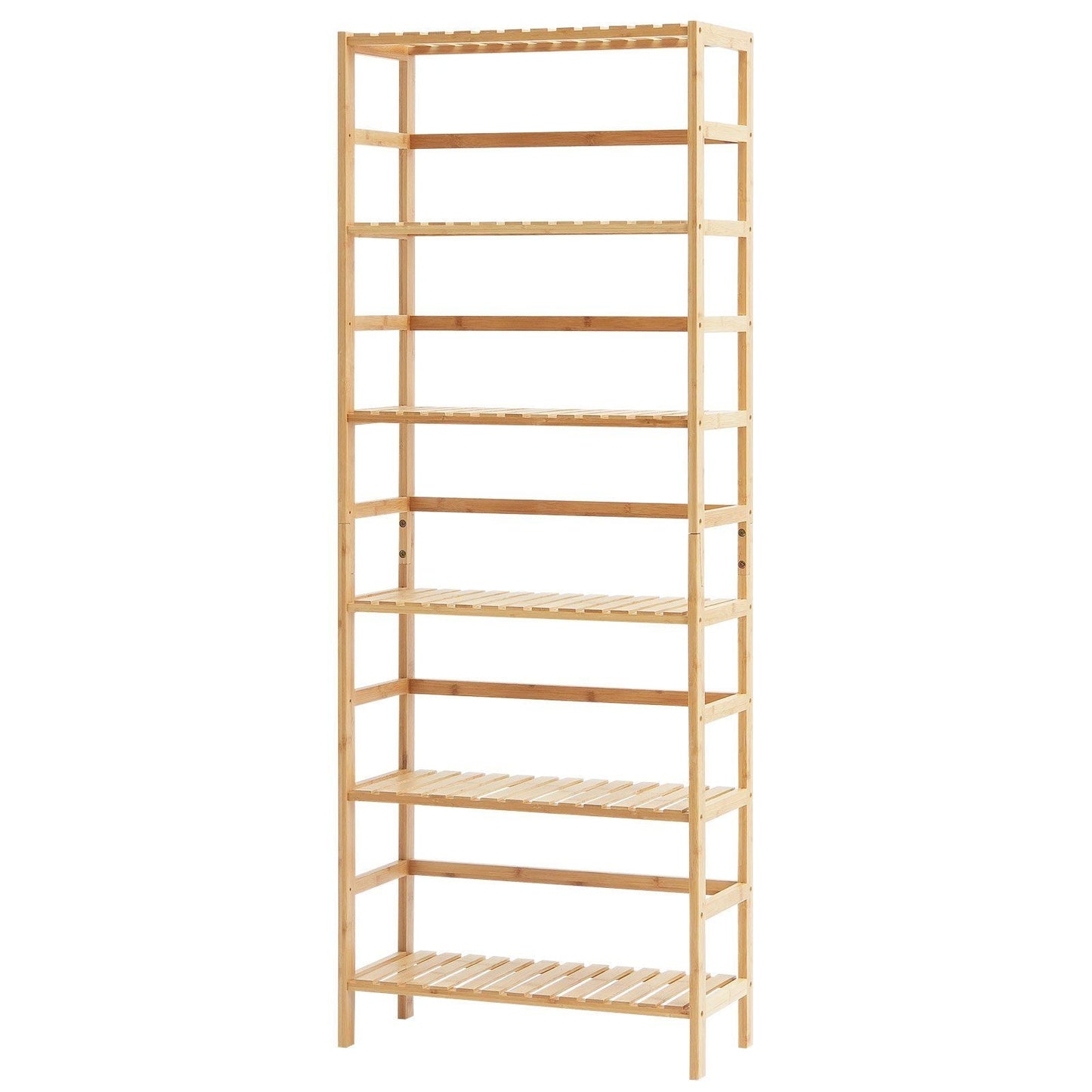 Bamboo Bookshelf 6 Tiers Bamboo Ladder Bookcase Rectangle Storage Rack