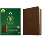 NLT Life Application Study Bible, Third Edition, Large Print (Leatherlike, Rustic Brown Leaf, Indexed, Red Letter) - Imitation Leather