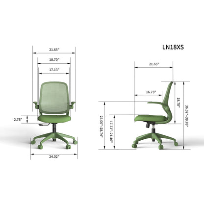 Ergonomic Office Chair Mesh High-Back Green 350 LB Flip-Up Arms Swivel