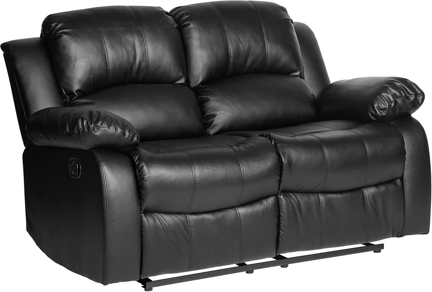 62.5 Inch Black Wall Hugger Recliner Loveseat Modern