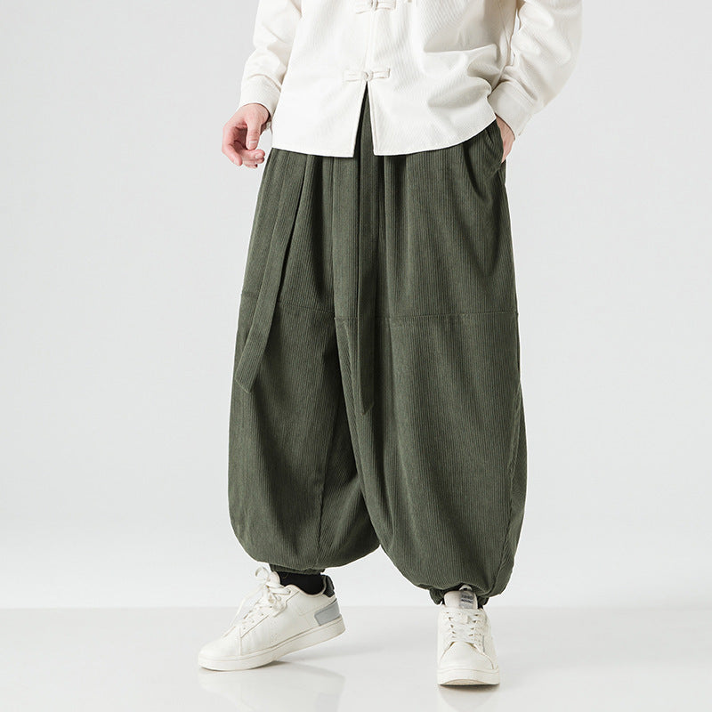 Men's Loose-fitting Harem Pants With Elastic Cuffs