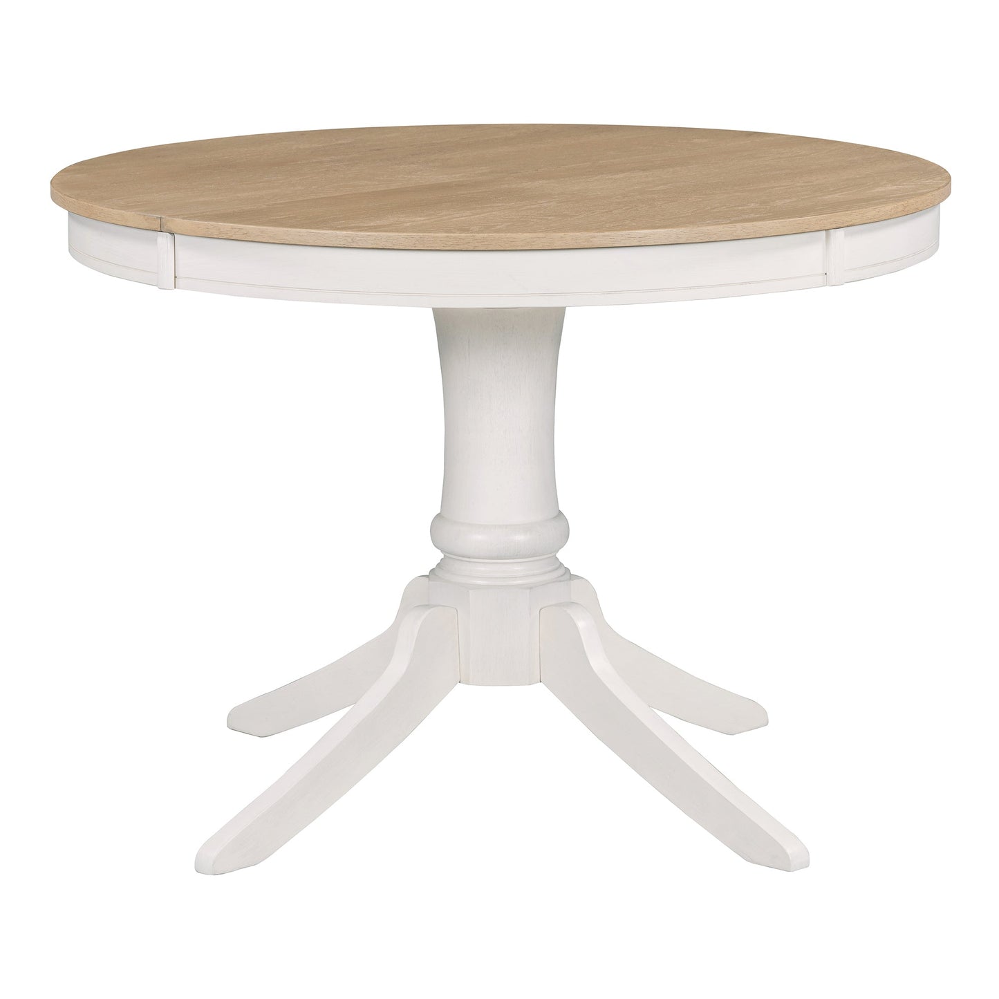 5-Piece Retro Functional Dining Table Set Wood Round Extendable Dining Table