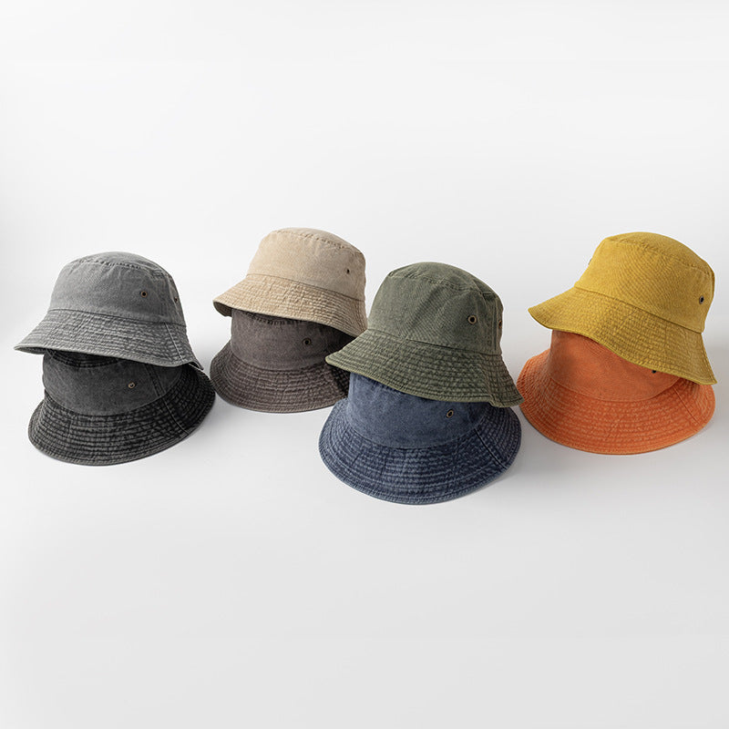 Personalized Distressed Simple Solid-Colored Bucket Hat