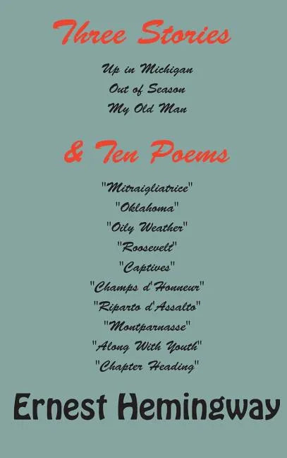 Three stories and ten poems - Hardcover