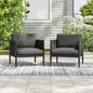 Dawson Outdoor Patio 2pcs Black Aluminum Club Chair Set with Water-Resistant