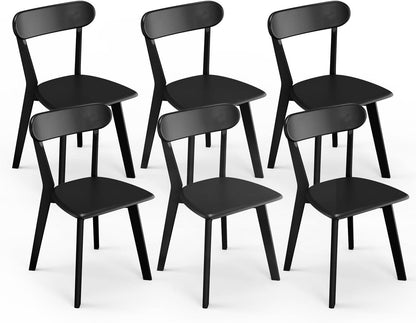 Solid Oak Extra Wide Dining Chairs Set Black Kitchen