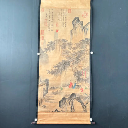 Tang Liuren Figure Hanging Scroll on Xuan Paper