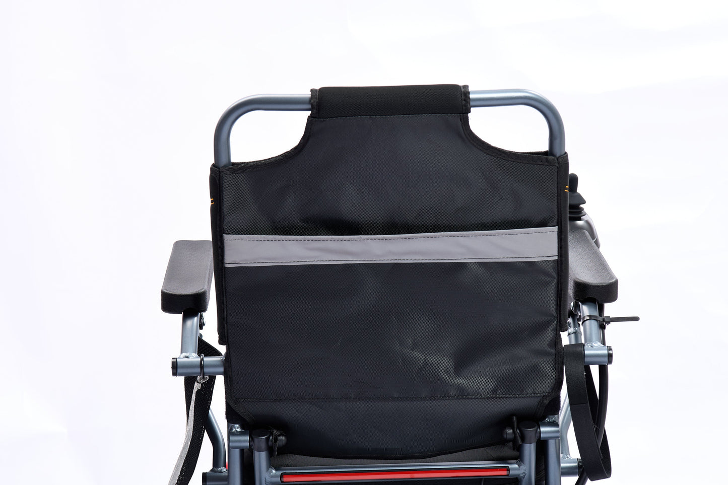Wheelchair Electric Foldable Aluminum 40 Mile Dual Battery Black Red 42 In