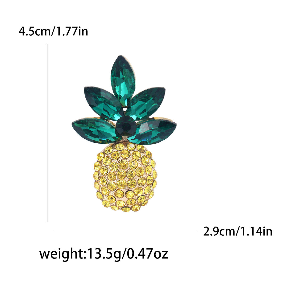 New Arrival Fresh And Elegant Alloy Rhinestone Pineapple Brooch