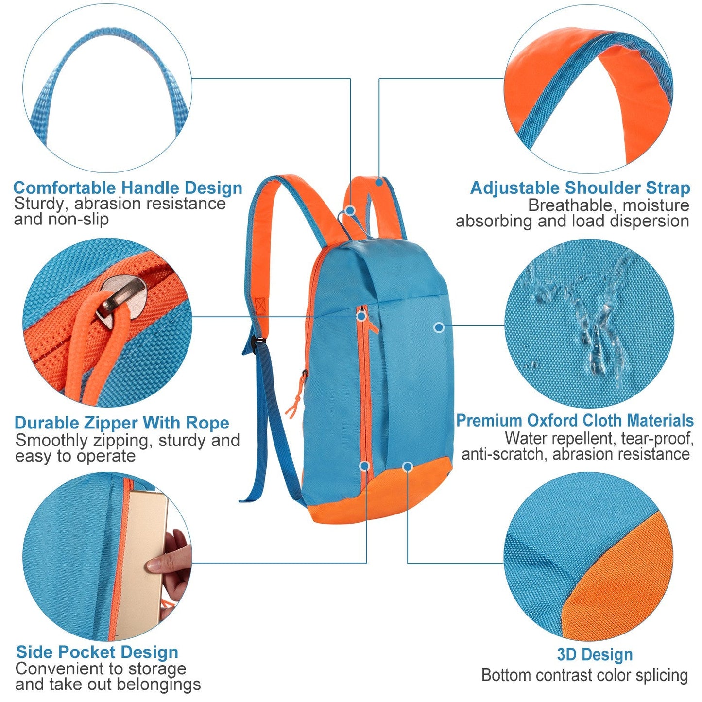 10L Outdoor Sport Backpack Waterproof Daypack Travel Knapsack Schoolbag for Sports Traveling Climbing Cycling Hiking