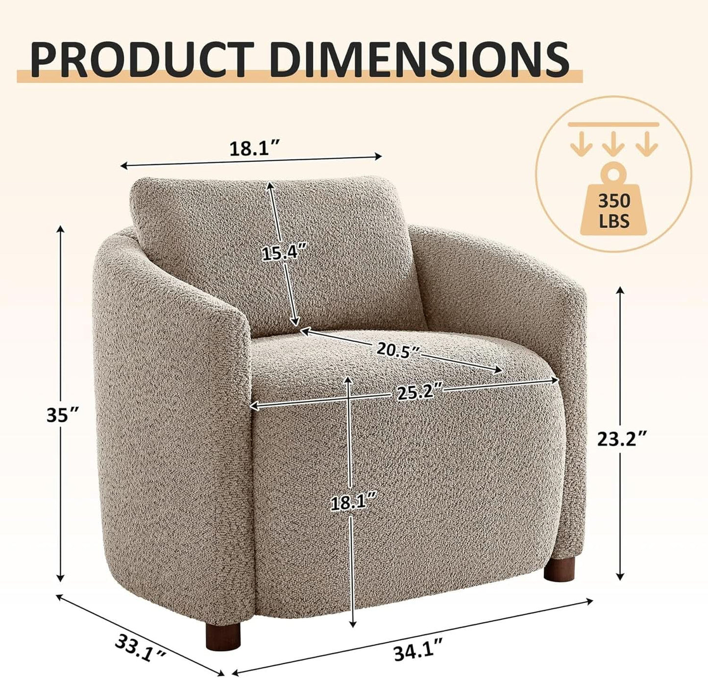 Boucle Barrel Chair Set 2 CloudSoftSherpaLounge Velvet