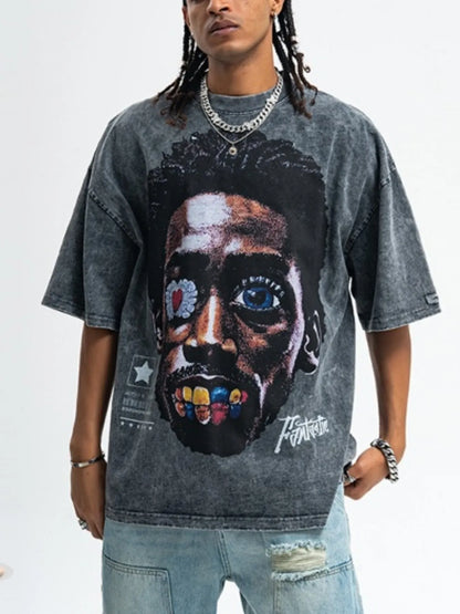 Men's Graphic Round Neck Short Sleeve T-Shirt
