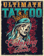 Ultimate Tattoo Coloring Book: Over 180 Coloring Pages For Adult Relaxation With Beautiful Modern Tattoo Designs Such As Sugar Skulls, Hearts, Roses - Paperback