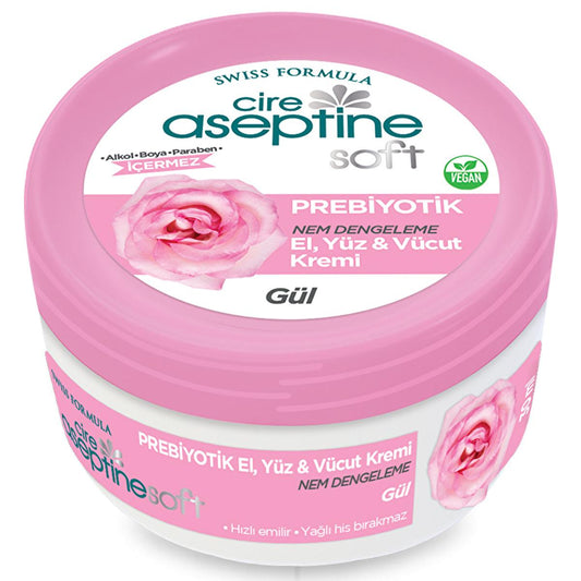 Cire Aseptine Soft Rose Extract Moisture Balancing Moisturizing Cream - Prebiotic Skincare with Vitamin E & Rose Extract, Paraben-Free