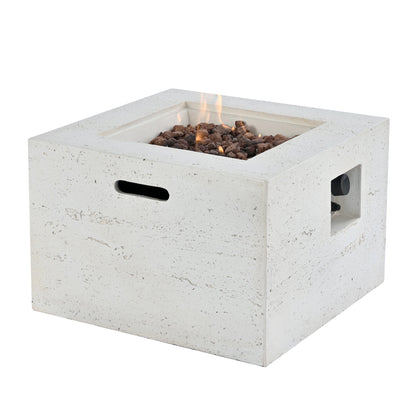 Propane Fire Pit Square MGO 40000 BTU 24" with Side Table Cover