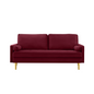 Sofa Minimalist Velvet Red Gold Metal Legs 2 Seat 65 In 800 LB