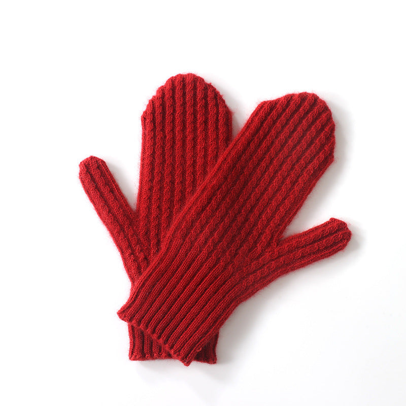 New Twisted Thickening Thermal Windproof Mittens