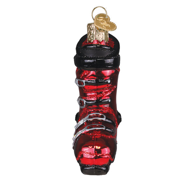 Ski Boot  Glass Ornament