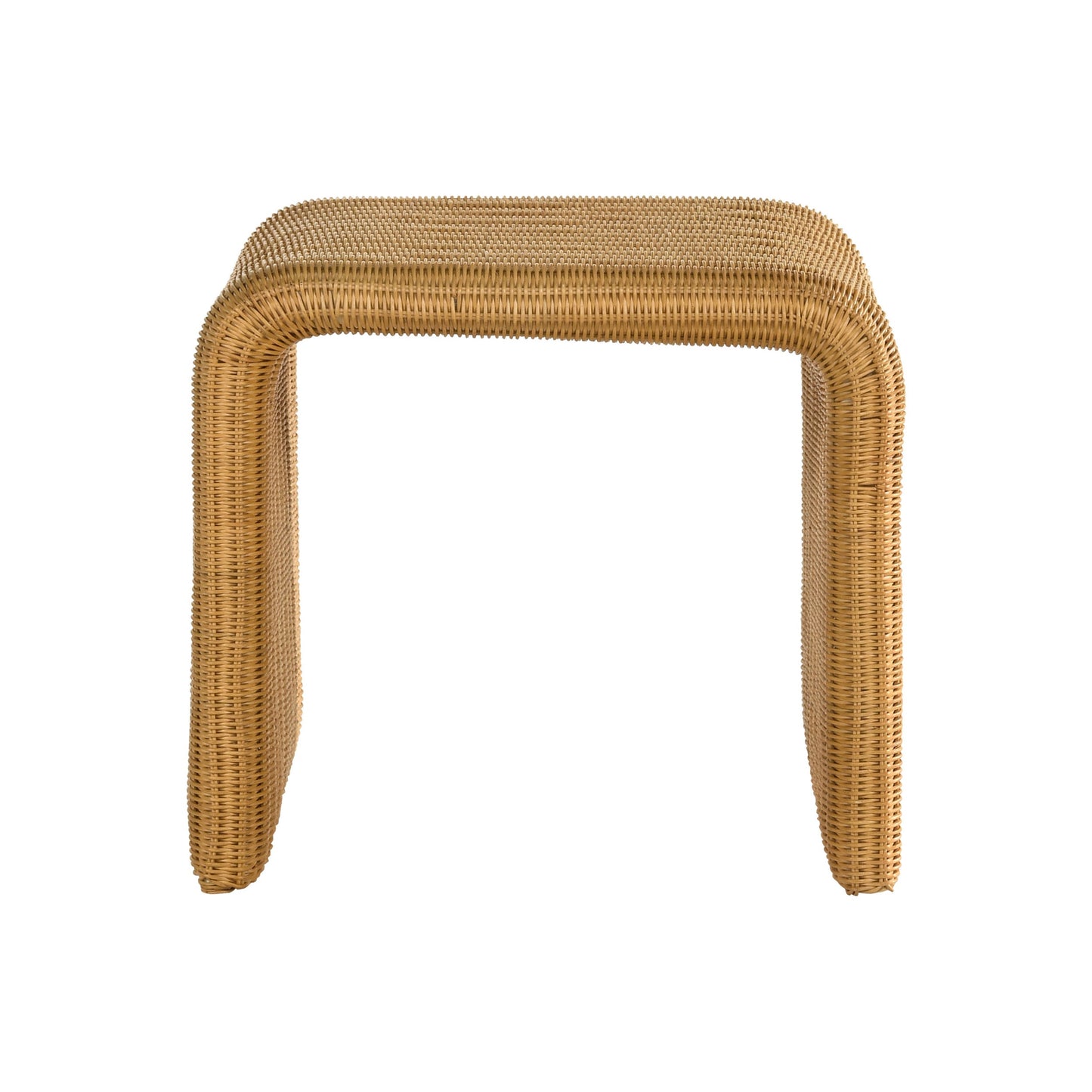 Square Woven Rattan End Table, Natural