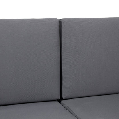 Outdoor Patio Set Acacia Wood Gray 2 Piece Loveseat Coffee Table Cushions