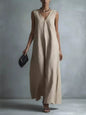 Full Size V-Neck Sleeveless Maxi Dress Plus Size
