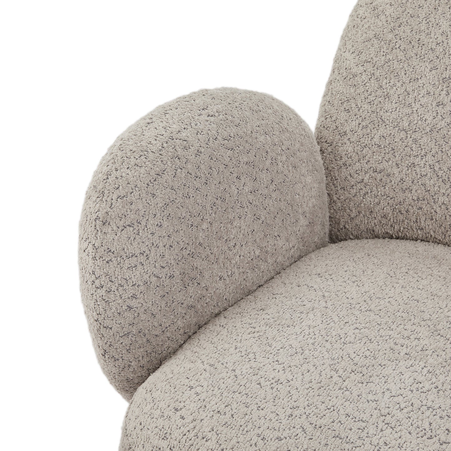 Accent Chair Swivel 360 Degree Fabric Gray Metal Frame 35x35x32 In