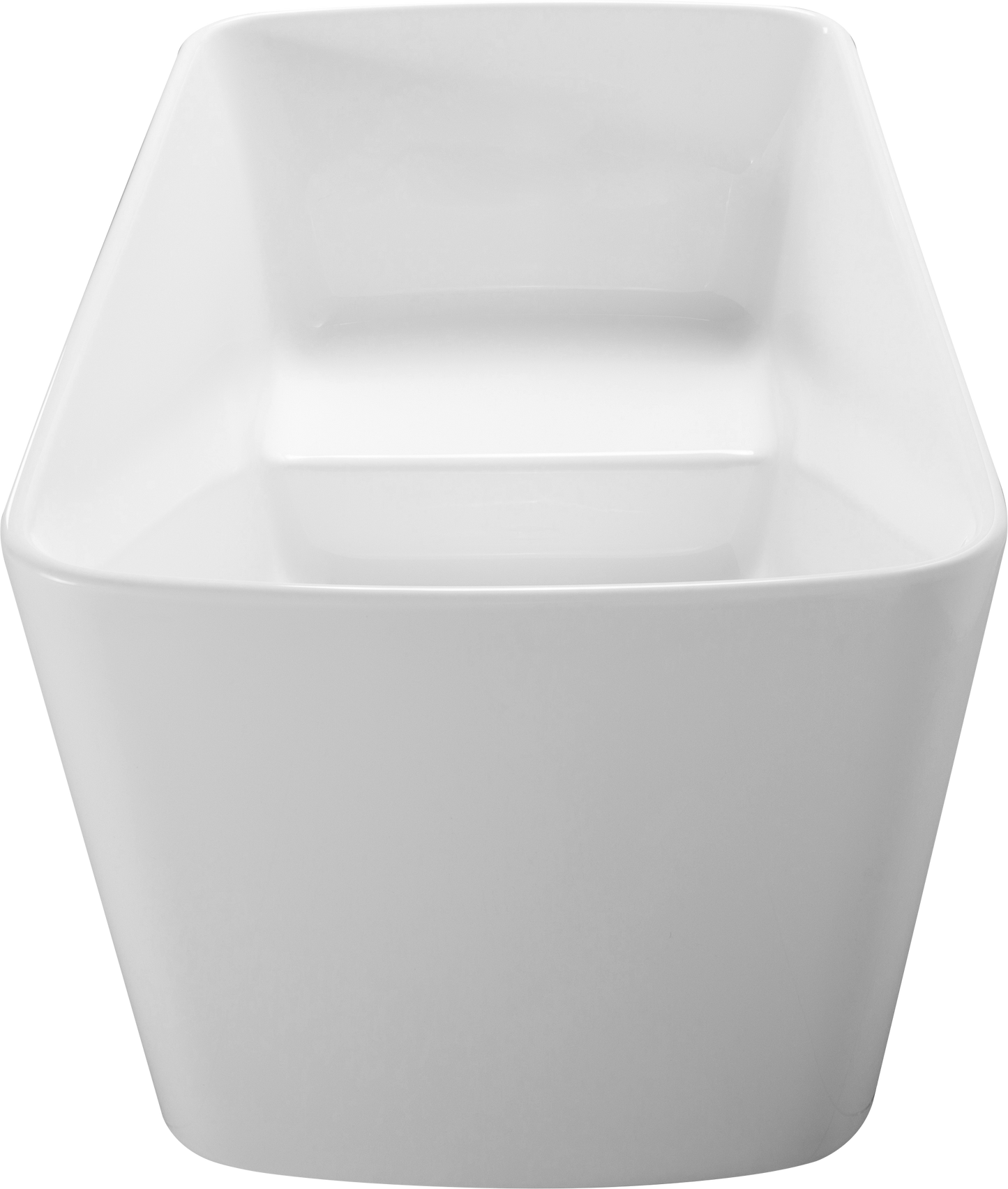 49in Acrylic Freestanding Soaking Bathtub, Square Japanese Sit-In, Chrome Drain