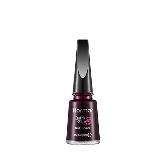 Flormar Quick Dry Nail Enamel - Blackstar Red, Long Lasting & Fast Drying Nail Polish