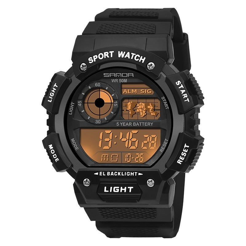 Multifunctional Water-resistant Luminous Single-display Digital Watch For Sports