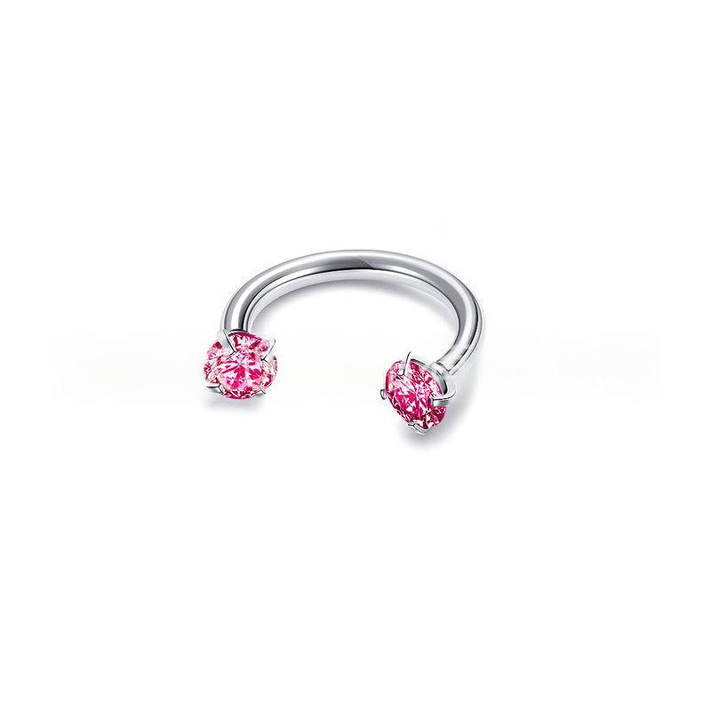 Piercing Jewelry Round Double-Zircon Nose Ring