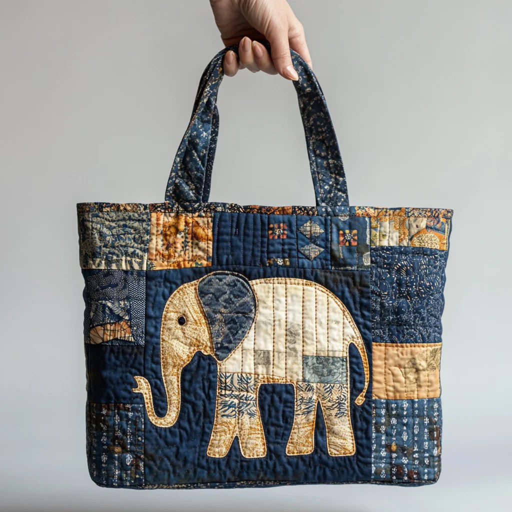 Digital-print Quilting Tote Bag, Commuter Casual Cotton-padded Jacket Bag