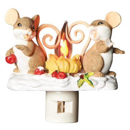 Charming Tails Mice by Campfire Night Light