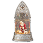 Lighted Kneeling Santa Arch Shimmering Merry Lites Waterglobe