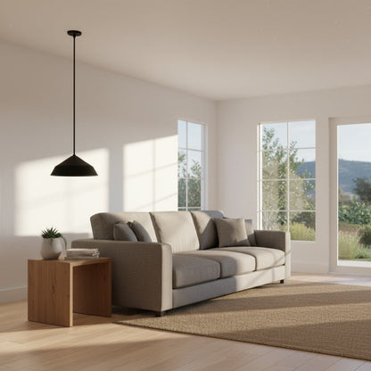 14" LED Black Pendant Light | 5CCT Selectable 2700K-5000K, Dimmable, Etched Glass Diffuser