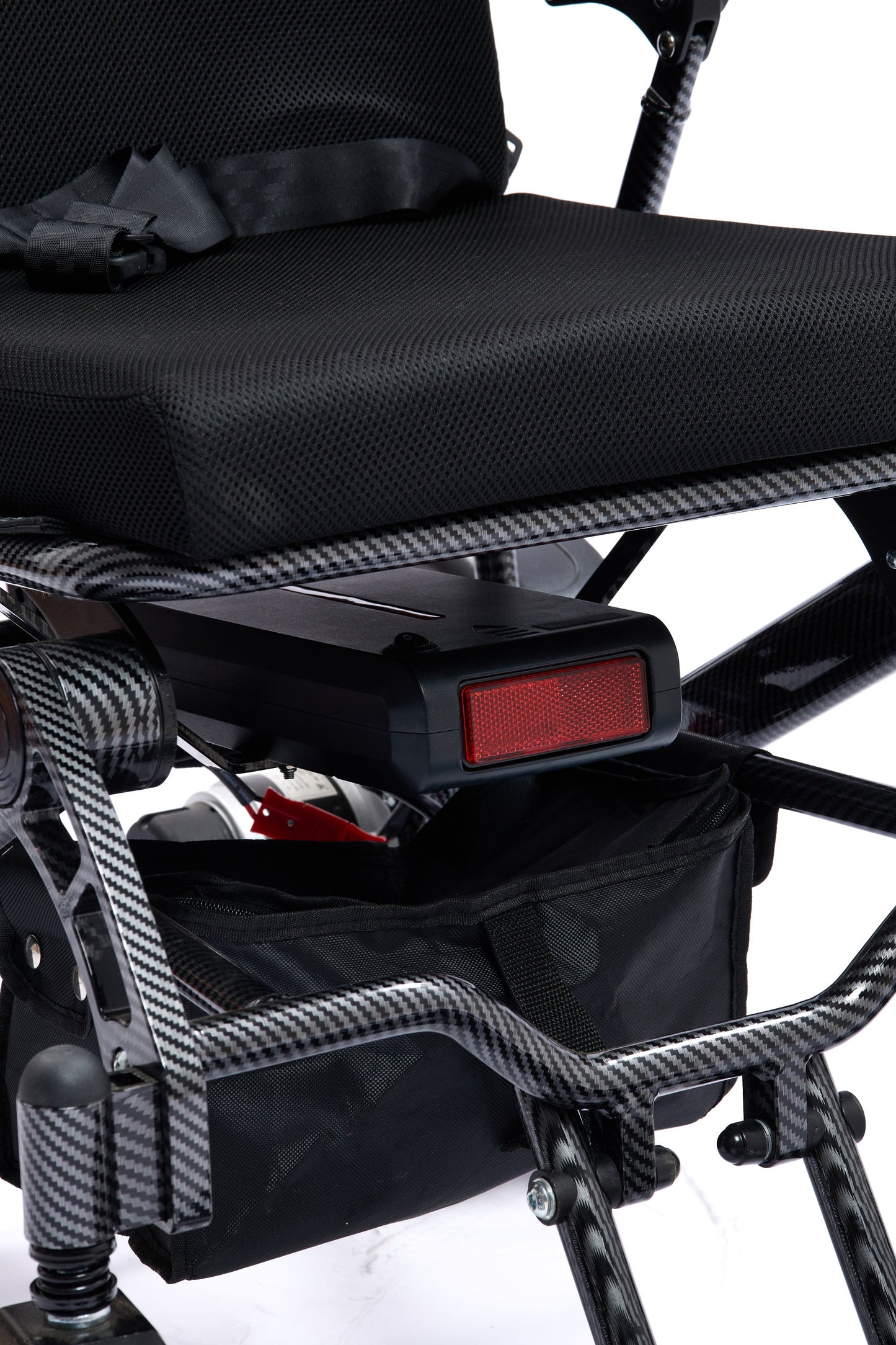 Wheelchair Electric Foldable Aluminum Dual Battery Black 41x24x39 In