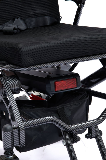 Wheelchair Electric Foldable Aluminum Dual Battery Black 41x24x39 In