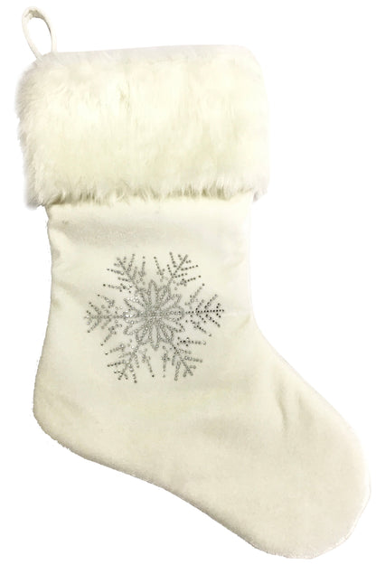 20 Inch Sequin Snowflake Stocking