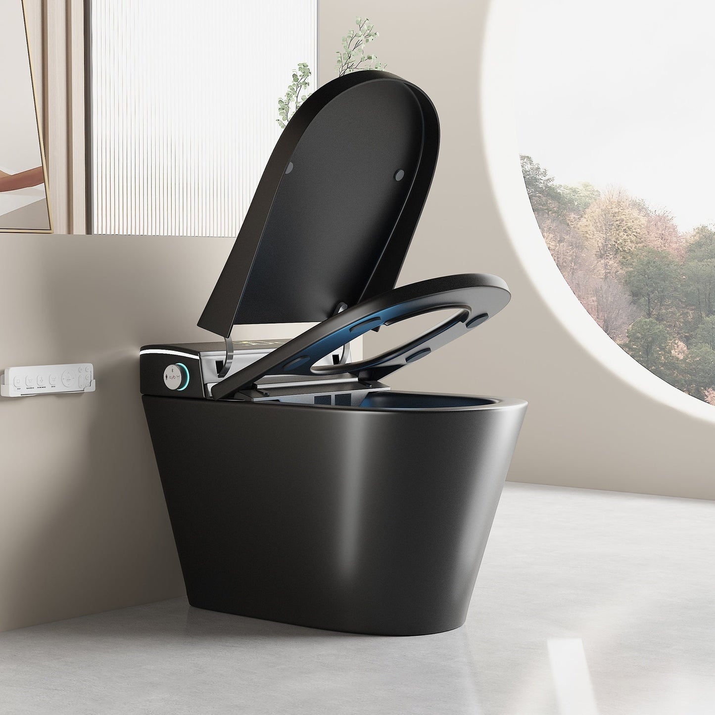 Smart Bidet Toilet with Auto Open/Close Seat, Warm Water Wash, Heated Seat, a...