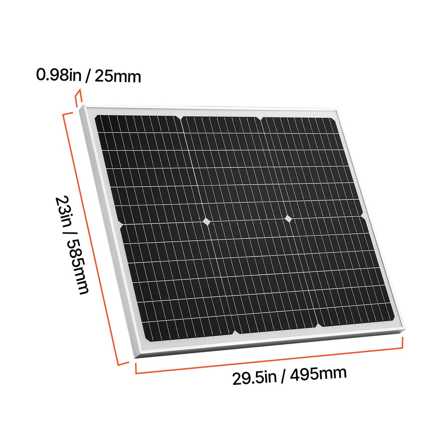 50W 12V Solar Battery Trickle Charger, MPPT Controller, IP65, for Car Boat RV