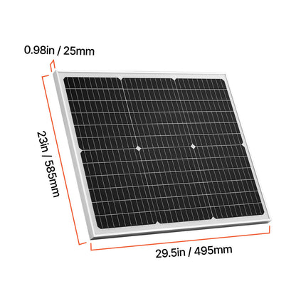 50W 12V Solar Battery Trickle Charger, MPPT Controller, IP65, for Car Boat RV