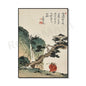 Vintage Chinese Painting Framed Poster – Minimalist Wall Art