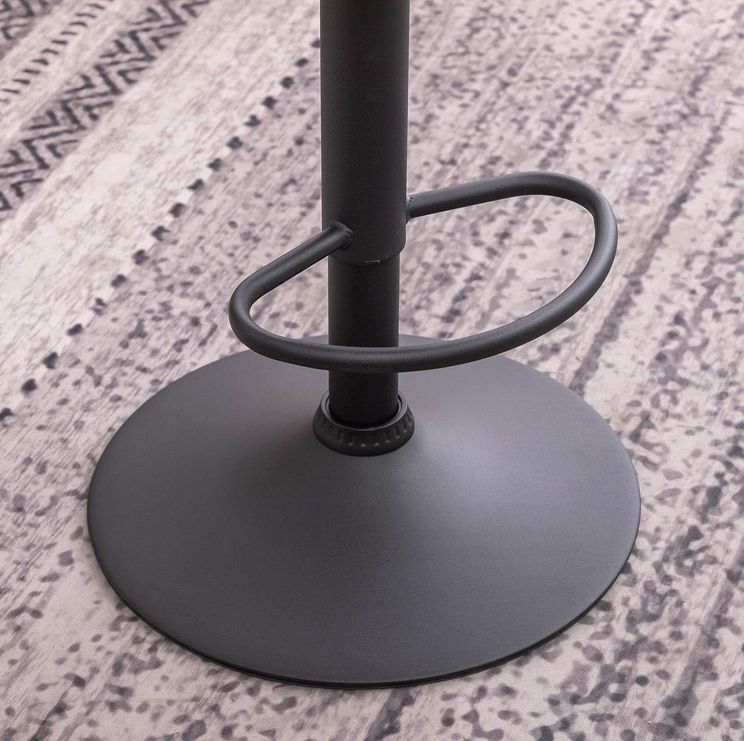 Weathered Gray Upholstery Adjustable Swivel Barstools Set