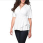 V Solid Color Women's Plus Size Dress